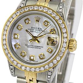 White Mop Lady Datejust Diamond Lugs Bezel 26mm-quickset Watch