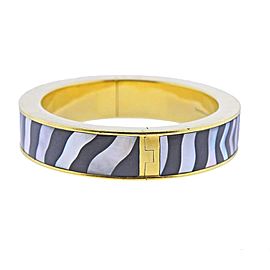 Tiffany & Co. Mother of Pearl Black Jade Inlay Zebra Gold Bracelet