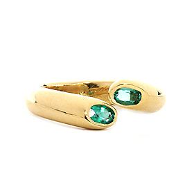 Cartier 18K Yellow Gold Emerald Ring Size 6.75