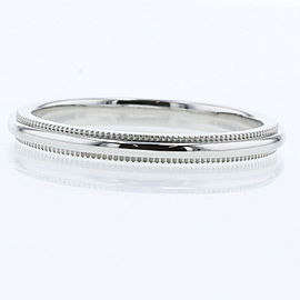 TIFFANY & Co 950 Platinum Milgrain band Ring LXGBKT-982