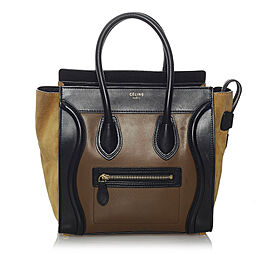 Celine Micro Luggage Tricolor Leather Handbag