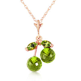 14K Solid Rose Gold Necklace with Natural Peridots