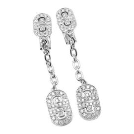 Bulgari Parentesi 18K White Gold Drop Diamond Earrings