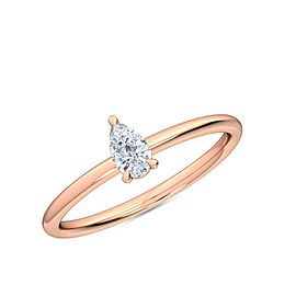 Annamaria petite pear shaped lab grown diamond ring in 14K rose gold by Madeforus