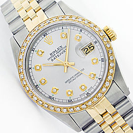 Rolex Datejust 16013 Jubilee Stainless Steel & 18K Yellow Gold White Diamond Watch