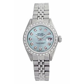 Rolex Datejust Oyster Perpetual Stainless Steel/18K White Gold Powder Blue Diamond Watch