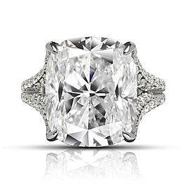 13 CARAT CUSHION CUT DIAMOND ENGAGEMENT RING 18KW GIA CERTIFIED 11CT E VVS1 BY MIKE NEKTA