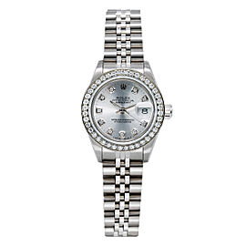 Rolex DateJust 69160 26mm Silver Dial with 0.90CT Diamond Bezel