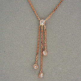 Vintage Diamond by The Yard .47ct Dangle Necklace 18 Inches 14k Pink Gold