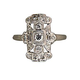 Vintage Art Deco 0.18ct Platinum Wide Top Diamond Ring