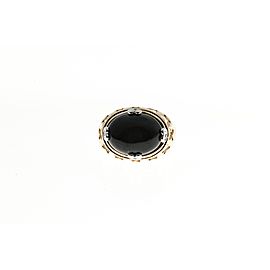 Vintage 1960 Black Onyx 14k yellow gold diamond ring