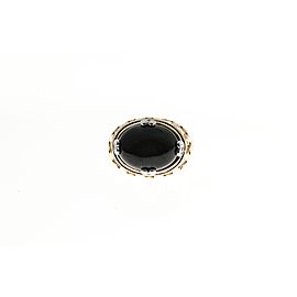 Vintage 1960 Black Onyx 14k yellow gold diamond ring