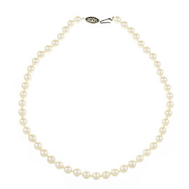 Estate 8mm – 8.5mm Cultured Pearl Necklace 14k White Gold Clasp