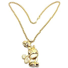 Chopard 18k Yellow Gold Large Happy Clown Flower Pendant Necklace