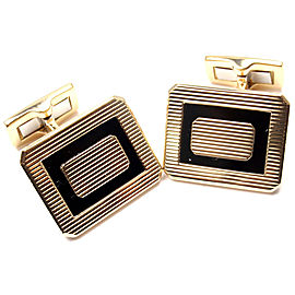 Piaget 18k Yellow Gold Black Onyx Cufflinks