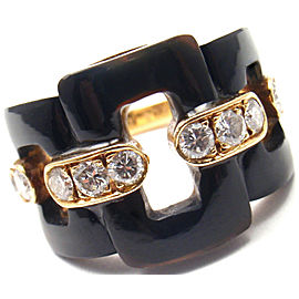 VAN CLEEF & ARPELS 18k Yellow Gold Diamond Black Onyx Ring