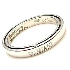 Damiani Brad Pitt Platinum 4 Diamond 3mm Band Ring Sz 8.25