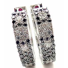 Roberto Coin Pois Moi 18k White Gold Black White Diamond Earrings