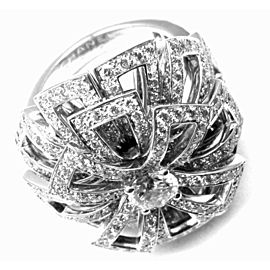 Chanel FLower 18k White Gold Diamond Large Ring