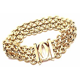 ! Cartier Penelope 18k Yellow Gold Double C Three Row Link Bracelet