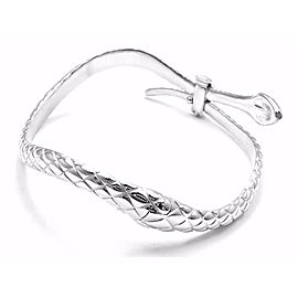 Tom Ford 18k White Gold Diamond Snake Bangle Bracelet