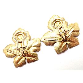 Vintage Tiffany & Co 18k Yellow Gold Leaf Earrings