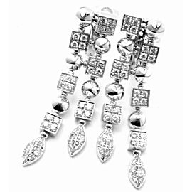 Bulgari Bvlgari Lucea 18k White Gold Diamond Long Drop Earrings