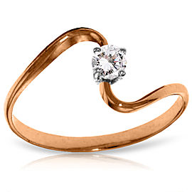 14K Solid Rose Gold Ring with 0.15 CTW Natural Diamond