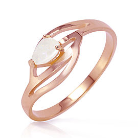 14K Solid Rose Gold Ring with Natural Opal