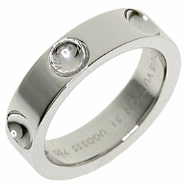 LOUIS VUITTON 18k White Gold Petit Berg Empreinte Ring DLXGQJ-1028