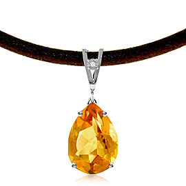 6.01 CTW 14K Solid White Gold Unfurl Citrine Diamond Necklace