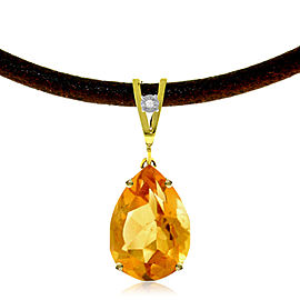 6.01 CTW 14K Solid Gold Rapture Citrine Diamond Necklace