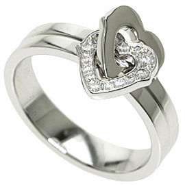 CARTIER 18k White Gold Double Heart Ring LXGQJ-1083