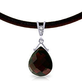 6.51 CTW 14K Solid White Gold Open Window Garnet Diamond Necklace