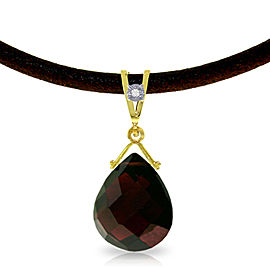 6.51 CTW 14K Solid Gold Attraction Garnet Diamond Necklace