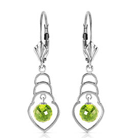 1.25 CTW 14K Solid White Gold Good To Try Peridot Earrings