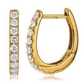 18K Rose Gold with Diamond Hoop Earrings