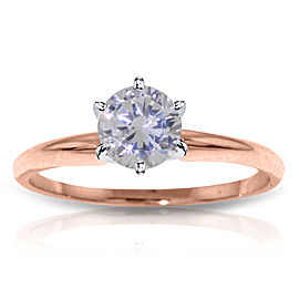 14K Solid Rose Gold Solitaire Ring with 0.75 CTW Natural Diamond