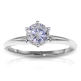 0.75 CTW 14K Solid White Gold Solitaire Ring 0.75 CTW Natural Diamond