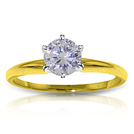 0.75 CTW 14K Solid Gold Solitaire Ring 0.75 CTW Natural Diamond