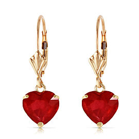 2.9 CTW 14K Solid Gold Cupid's Arrow Ruby Earrings