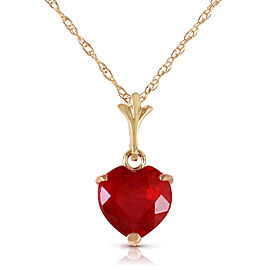 1.45 CTW 14K Solid Gold Necklace Natural Heart Ruby