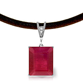 7.51 CTW 14K Solid White Gold Eyes Wide Open Ruby Diamond Necklace