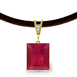 7.51 CTW 14K Solid Gold Solitude Ruby Diamond Necklace