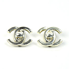 Chanel Silver Tone Metal CC Earring