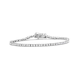 True10K White Gold 2.0 Cttw Prong Set Round-Cut 7.25" Classic Lab Grown Diamond Tennis Bracelet (G-H Color, VS2-SI1 Clarity)