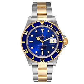 Rolex Submariner Two Tone Blue Dial Watch