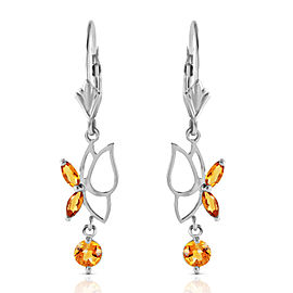 0.8 CTW 14K Solid White Gold Irena Citrine Earrings