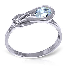 0.65 CTW 14K Solid White Gold Meet Me Halfway Aquamarine Ring