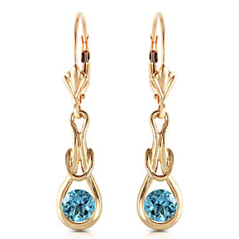 1.3 CTW 14K Solid Gold Elysian Blue Topaz Earrings